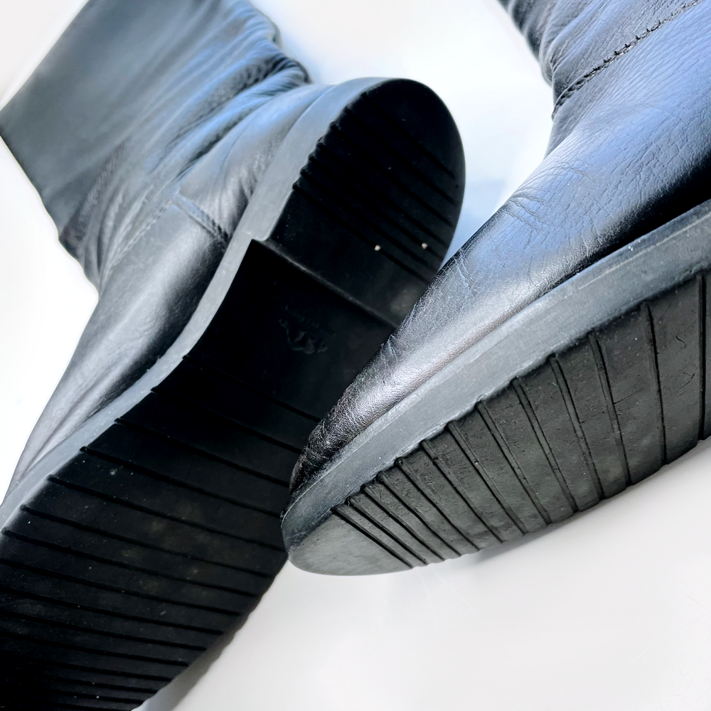 roots black tall leather boots - size 9