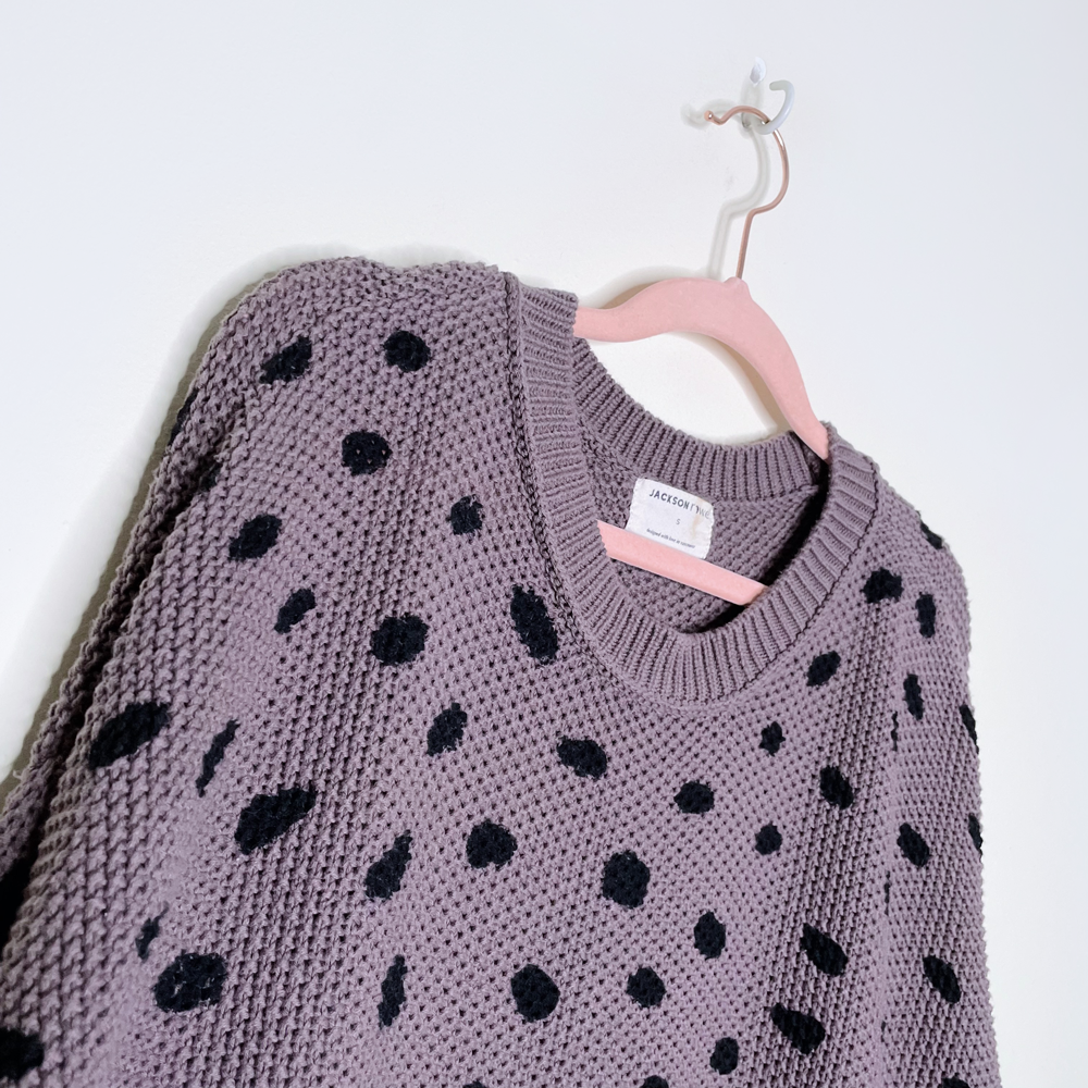 jackson rowe brown polka dot chukar sweater - size small