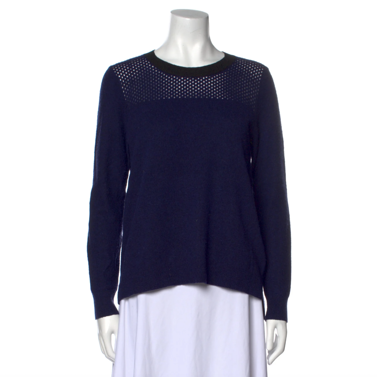 rebecca taylor wool-cashmere mesh yoke sweater - size medium