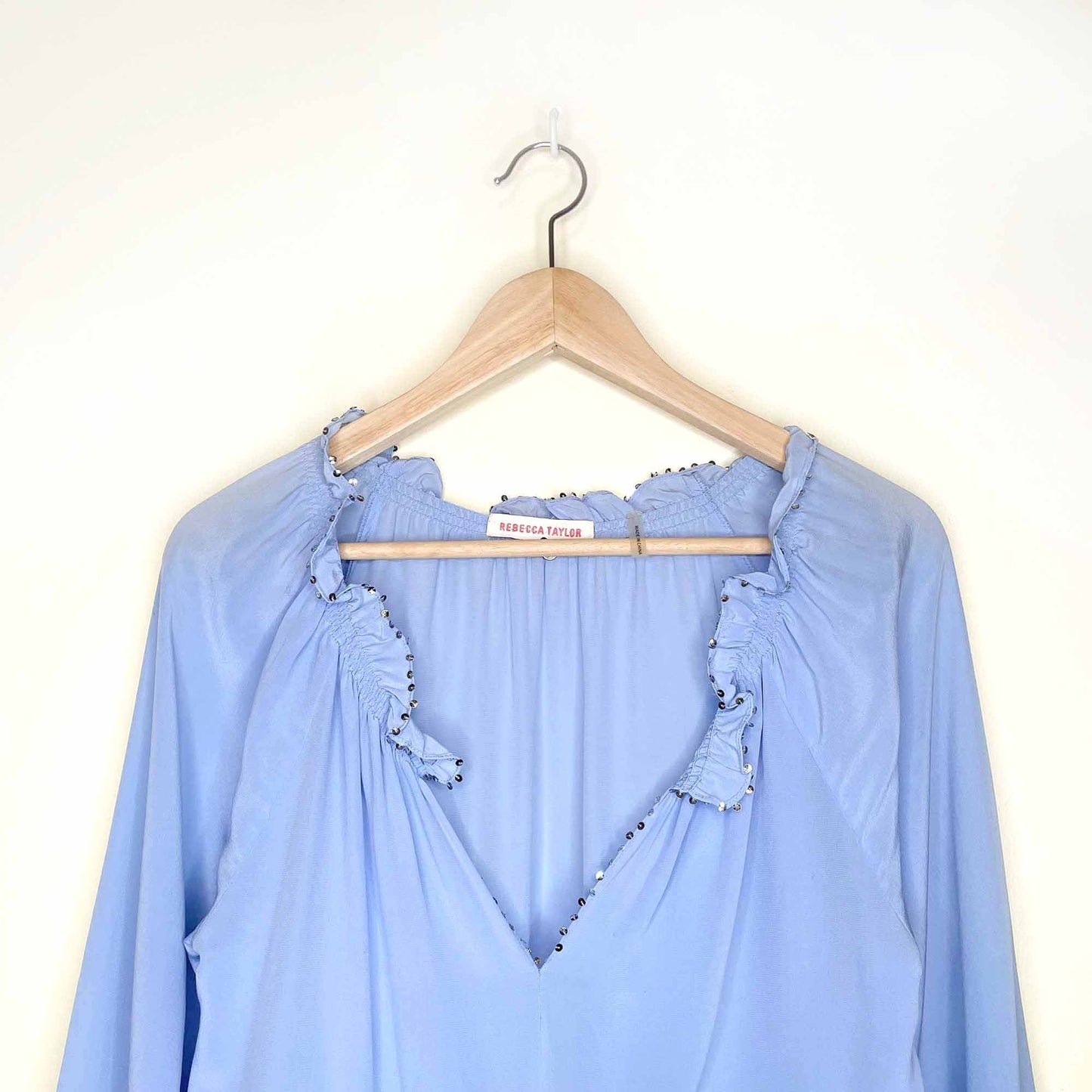 rebecca taylor silk double peplum hem blouse - size 10