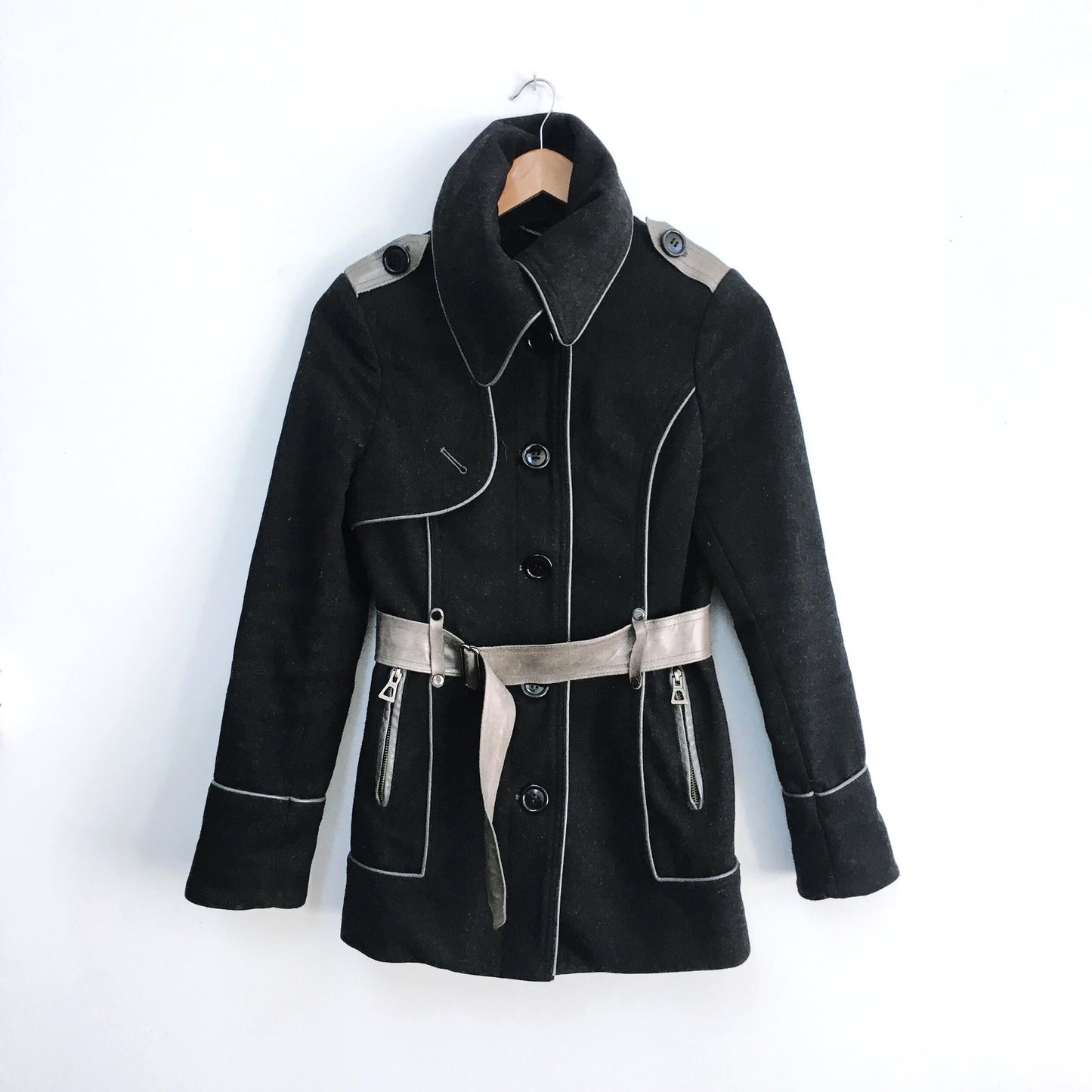 Rudsak Wool Jacket with Leather trim - size xs
