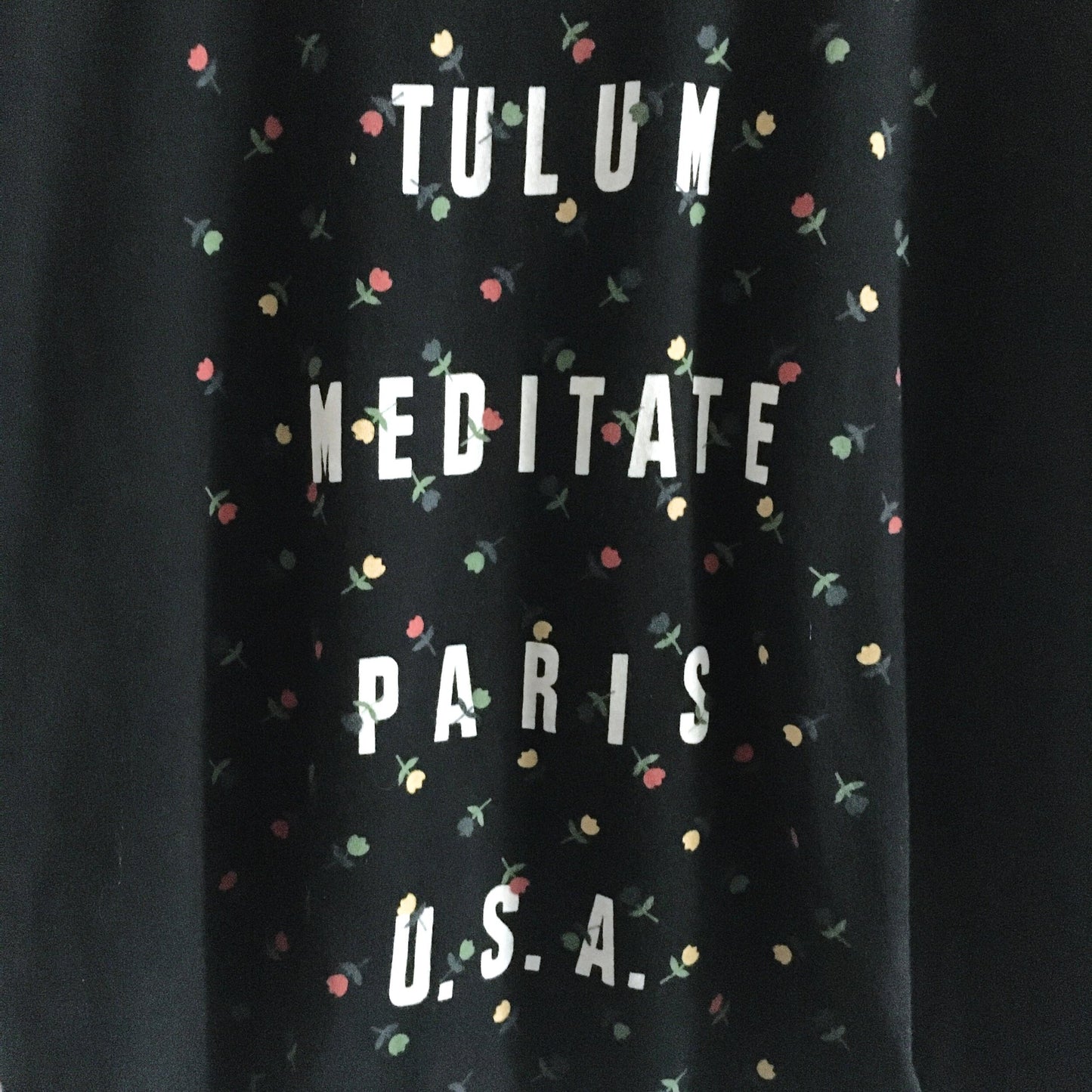 RXMANCE black flowers crop tee - size xl