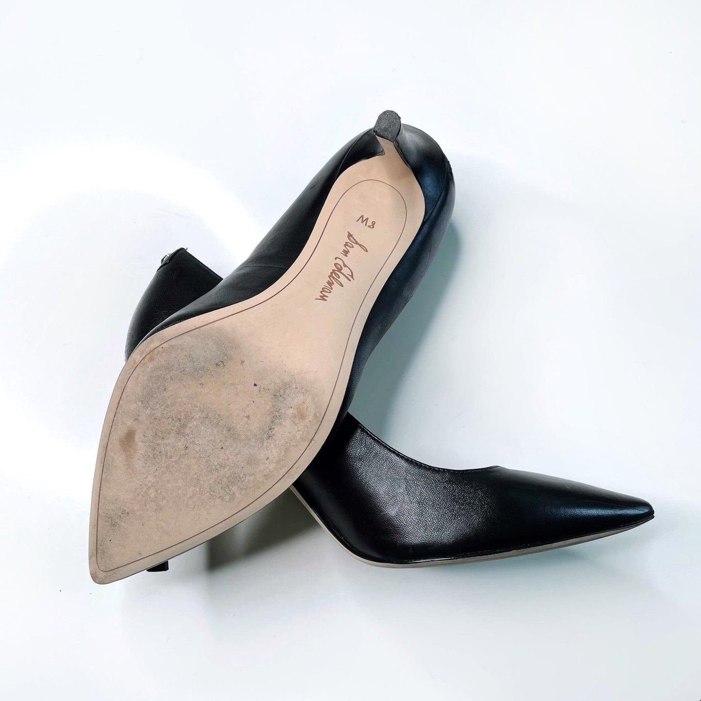sam edelman hazel black leather classic pump - size 8
