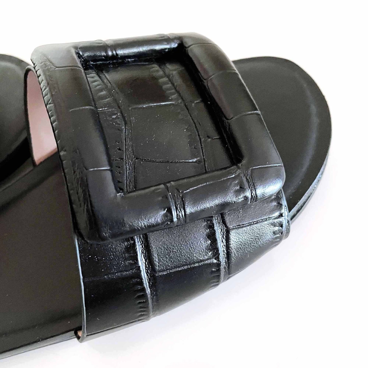 ad & daughters black noleen leather sandal - size 7.5