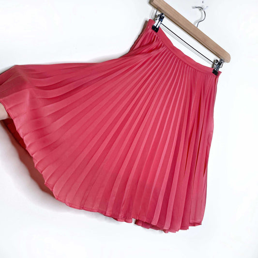 sandro paris pink satin pleated short skirt - size 1