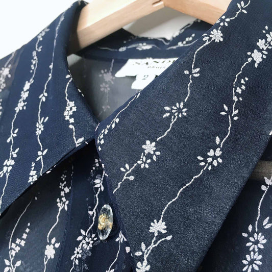 Vintage 70's Sandro Paris button down blouse - size 2