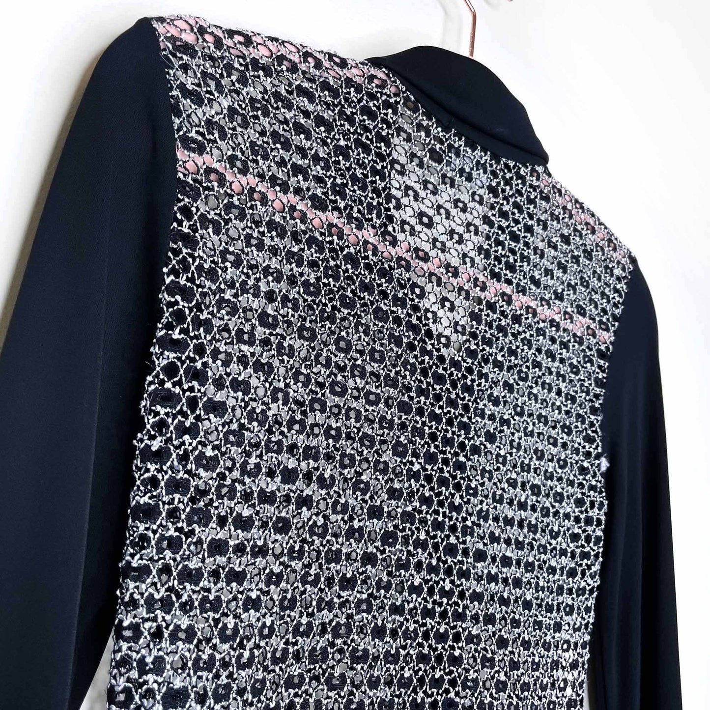 vintage 00's sandro crochet mesh button down shirt - size xs