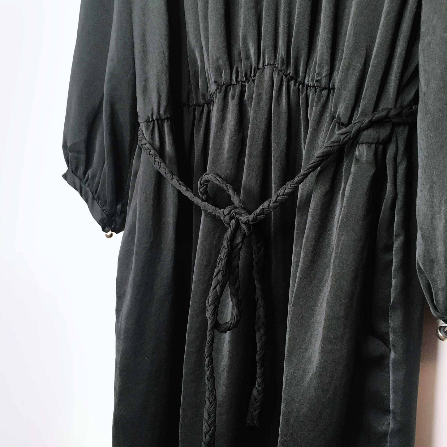 Sandro Paris silk painters dress with braided trim - size 2