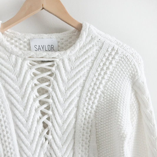 saylor adeline sweater in shell - size xs