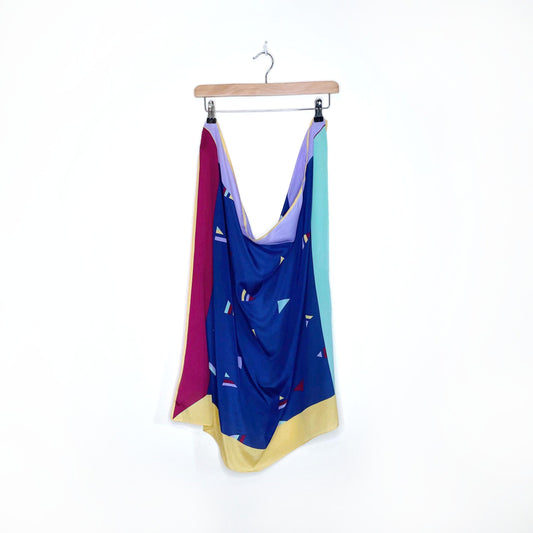 vintage alfred sung silk colour block silk scarf