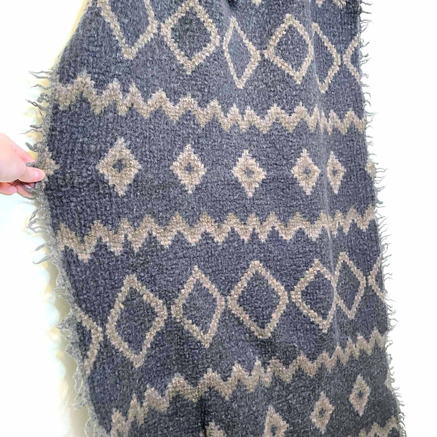 wilfred diamond mosaic reversible wool blanket scarf