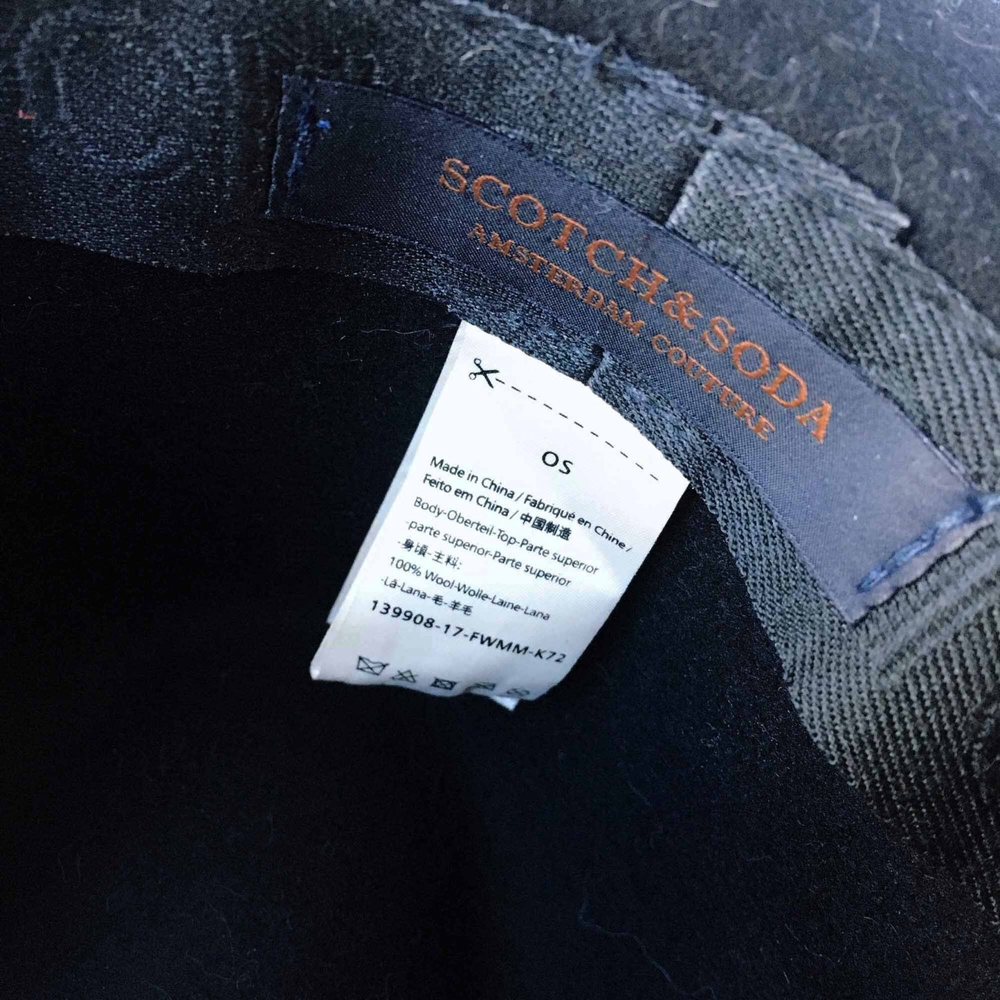 Scotch & Soda unisex black wool felt boston fedora hat - OS