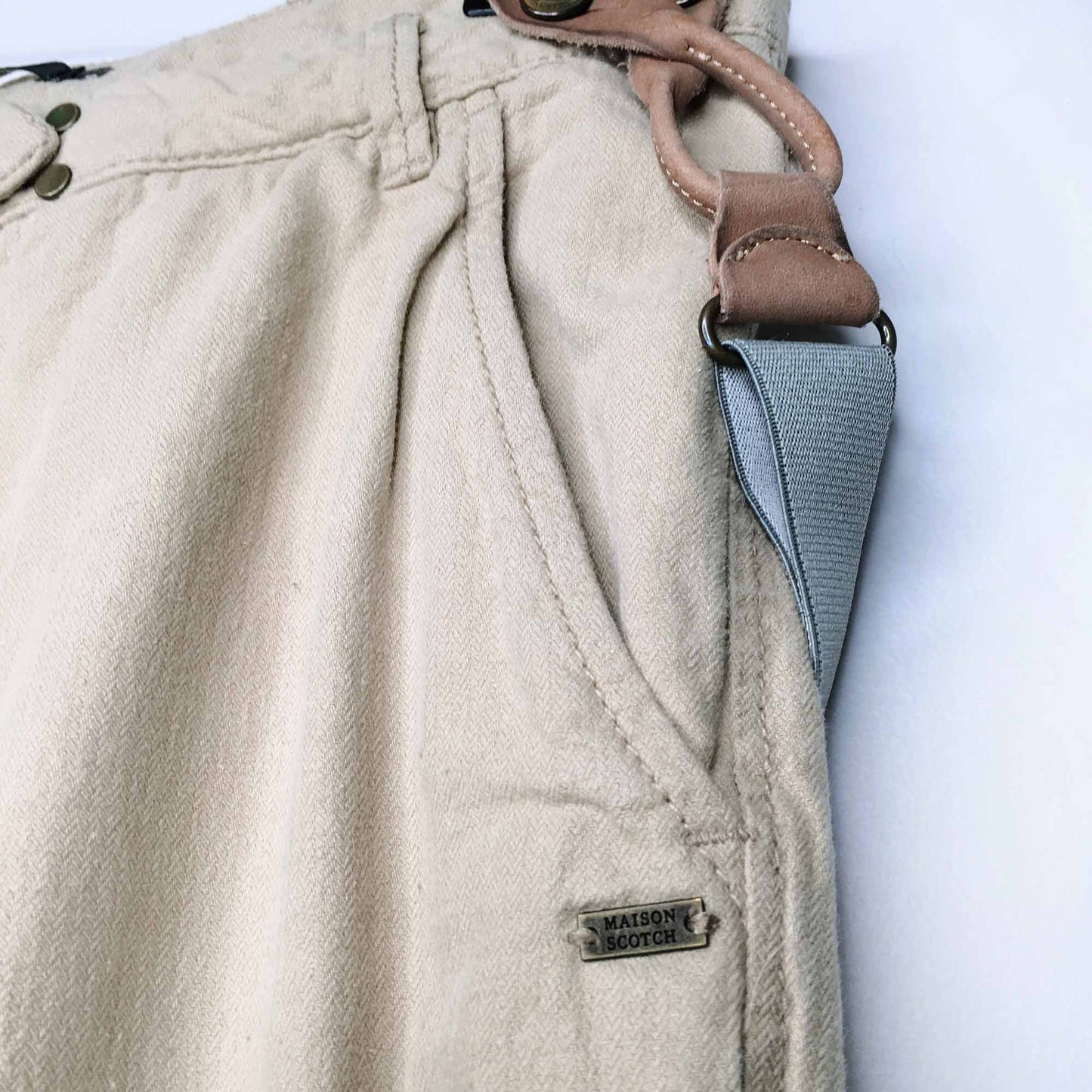Scotch & Soda linen-blend pants with suspenders - size P'tite