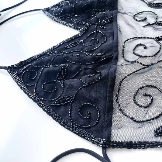 vintage 90's seduction beaded halter - size medium