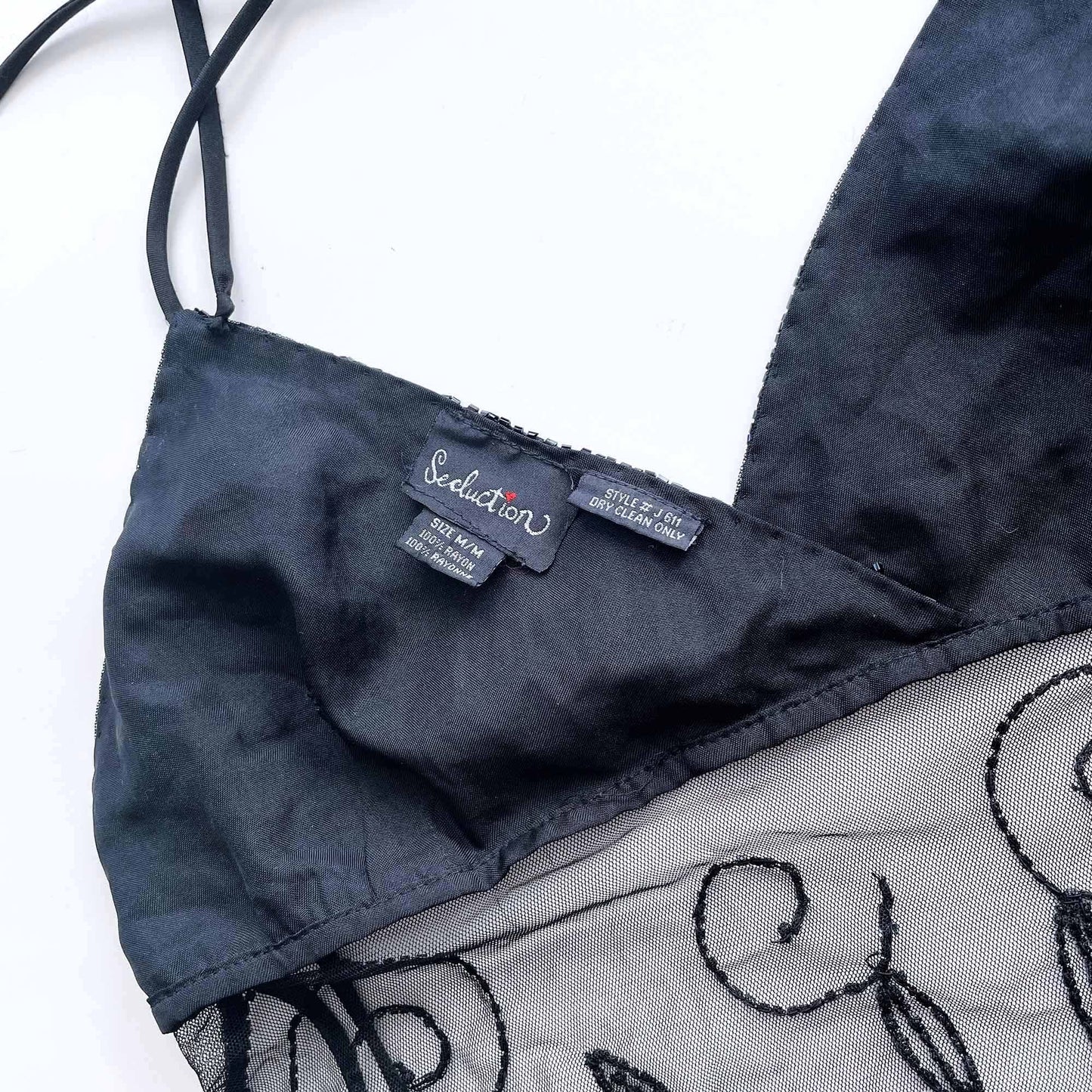 vintage 90's seduction beaded halter - size medium