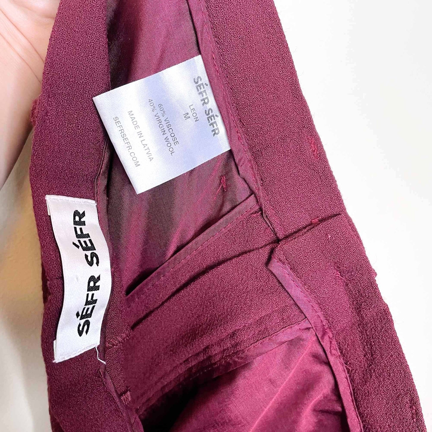 séfr séfr wool-blend crepe tapered leon trouser - size medium