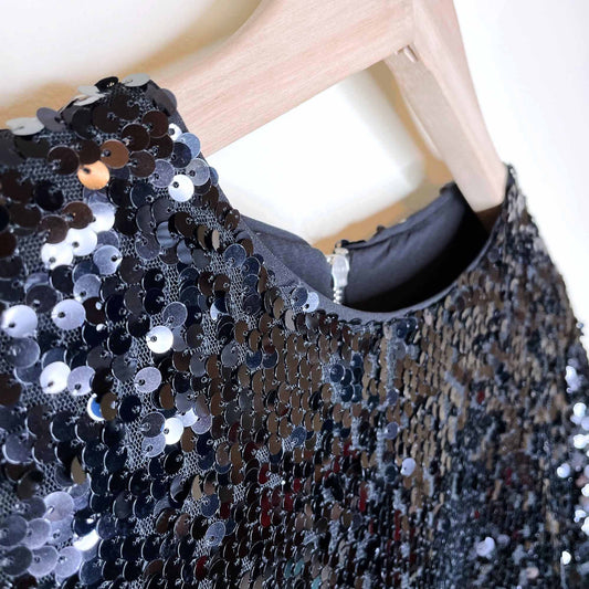 alison hayes short sleeve ombre sequin party dress - size small