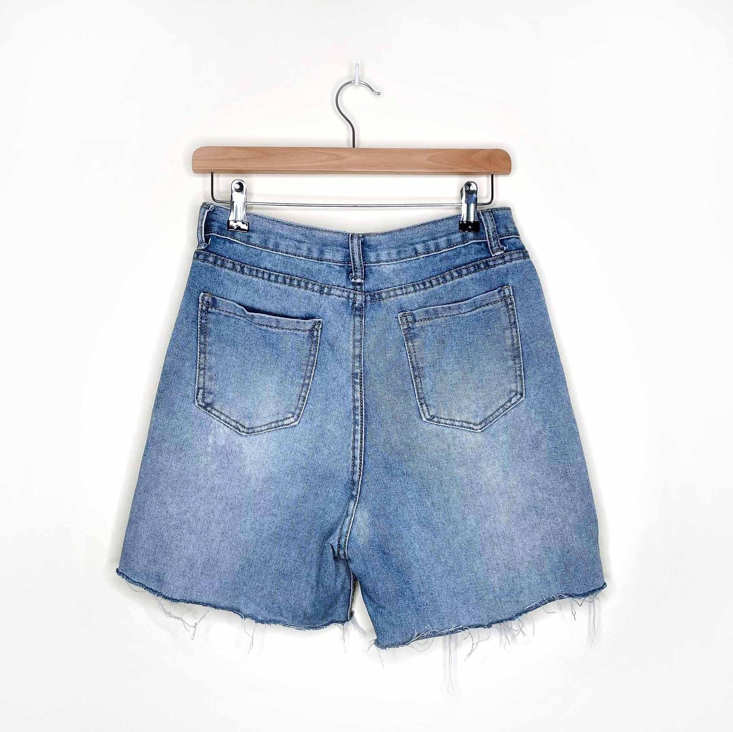 vintage cut-off high rise long jean shorts - size small