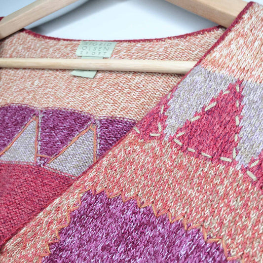 Vintage Sigrid Olsen Sport multi patchwork cardigan - size XL