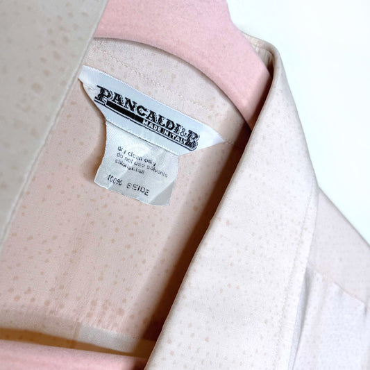 vintage 70's pancaldi & b silk cream striped blouse - size 42