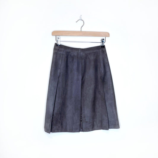 vintage high rise multi-slit suede skirt - size 2