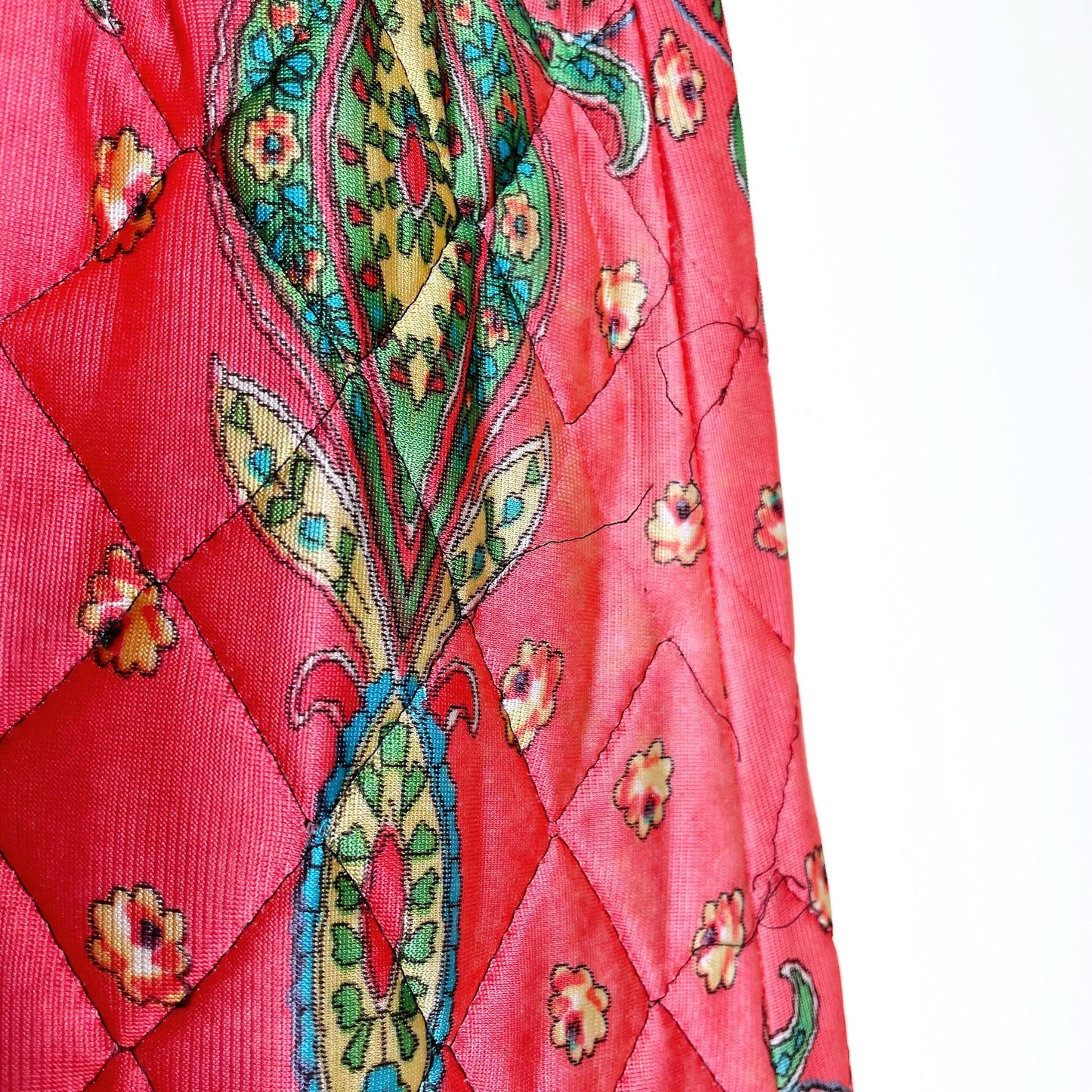 vintage 60's boho quilted maxi skirt - size small