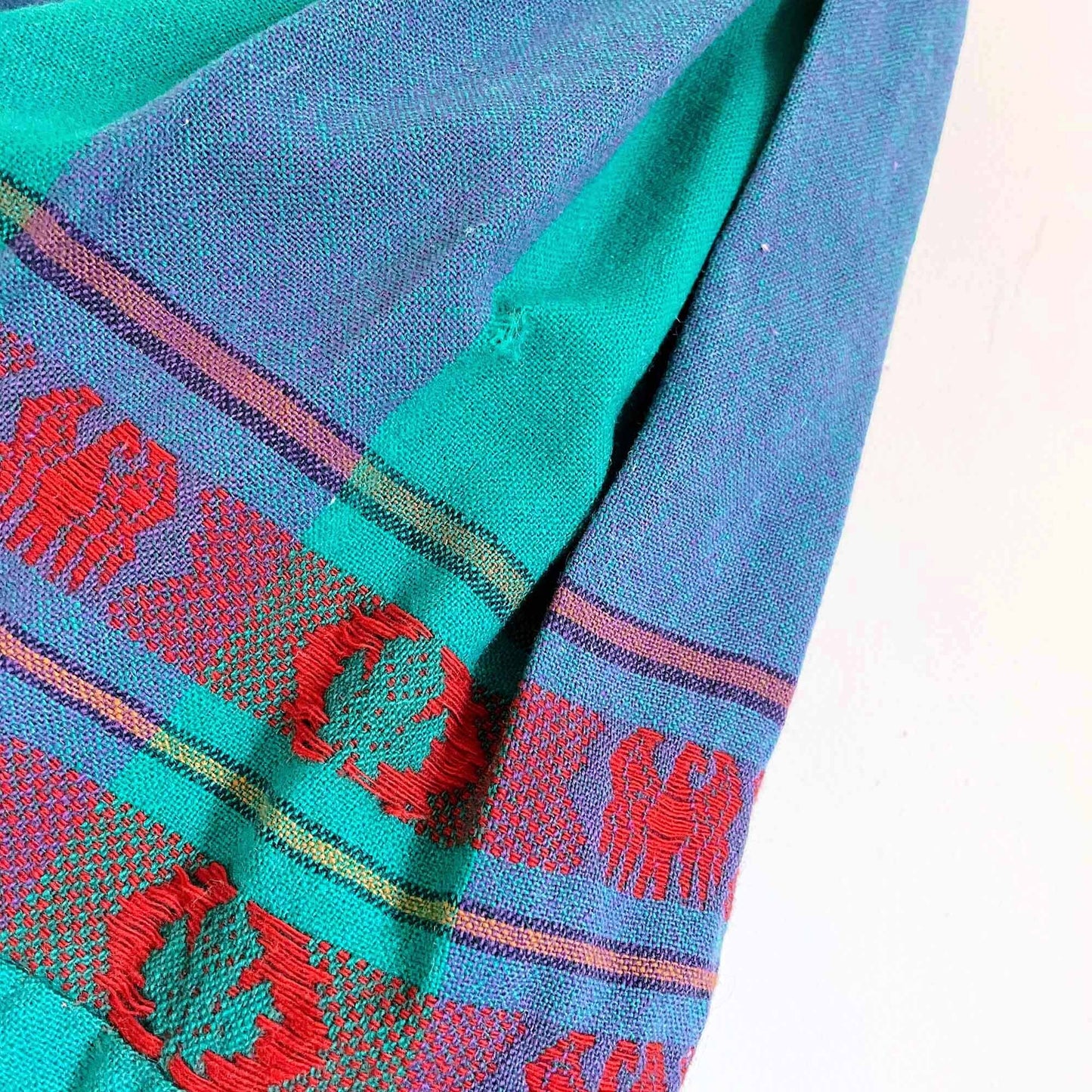 vintage woven wool folk pleated mini skirt - size xs