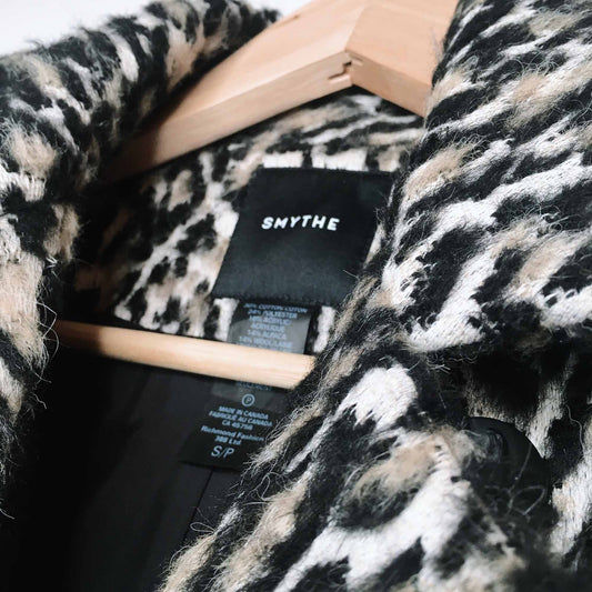 Smythe leopard wool alpaca double breasted coat - size Small