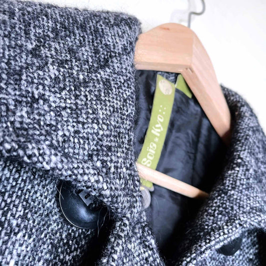 soia & kyo double breasted belted wool jacket - size small