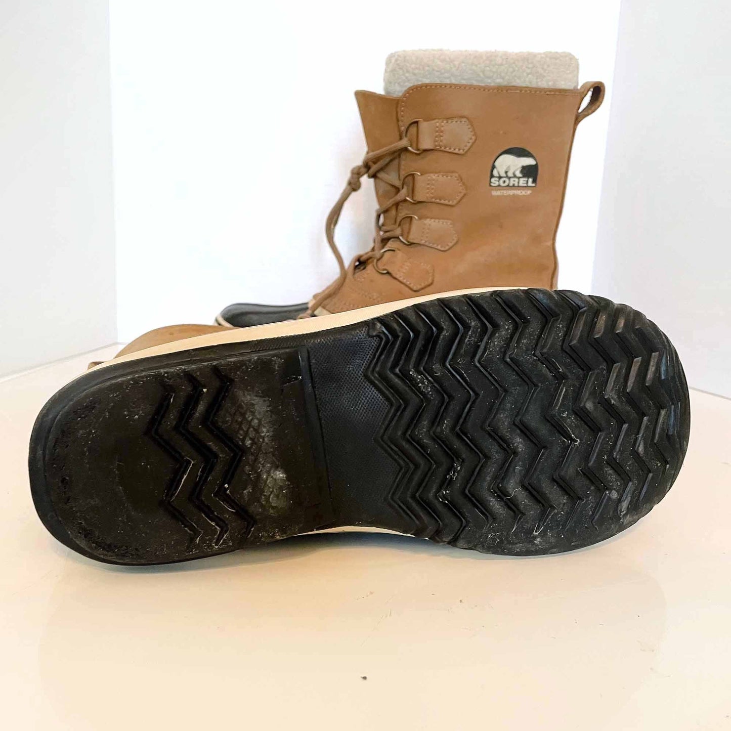 sorel 1964 pac waterproof leather snow boot - size 9.5 W