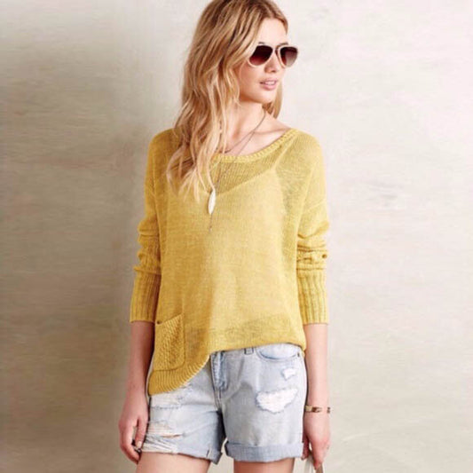 Sparrow linen-blend oversized pocket sweater - size xs