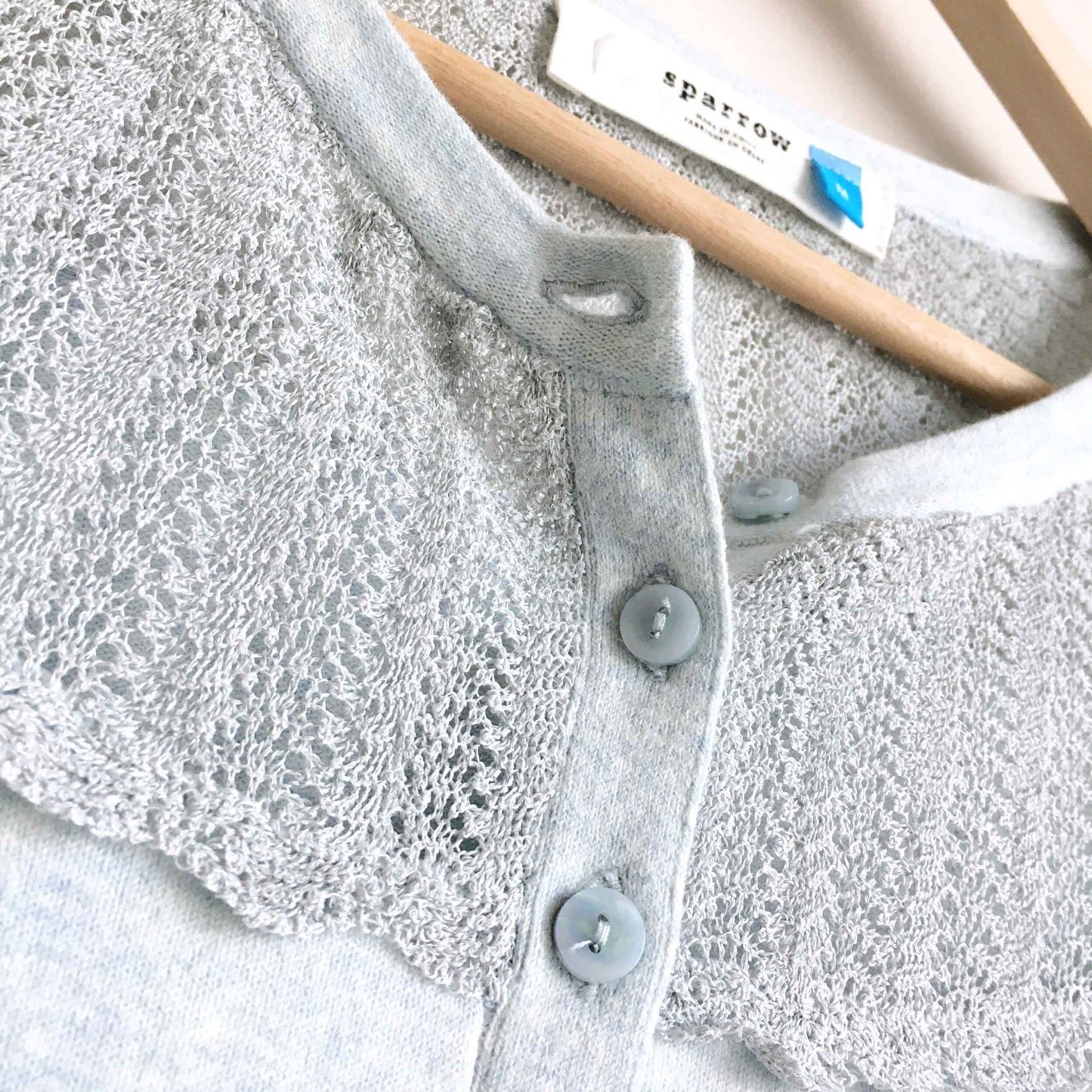 Sparrow crochet yoke cardigan with cashmere - size Medium