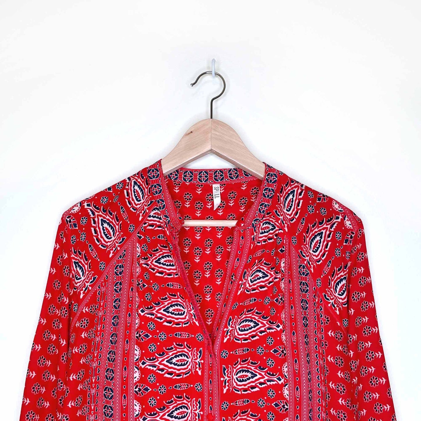 spell & the gypsy red bandana gypsiana shirt dress - size small