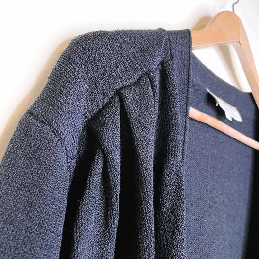 st john wool open cardigan with ruched shoulders - size large