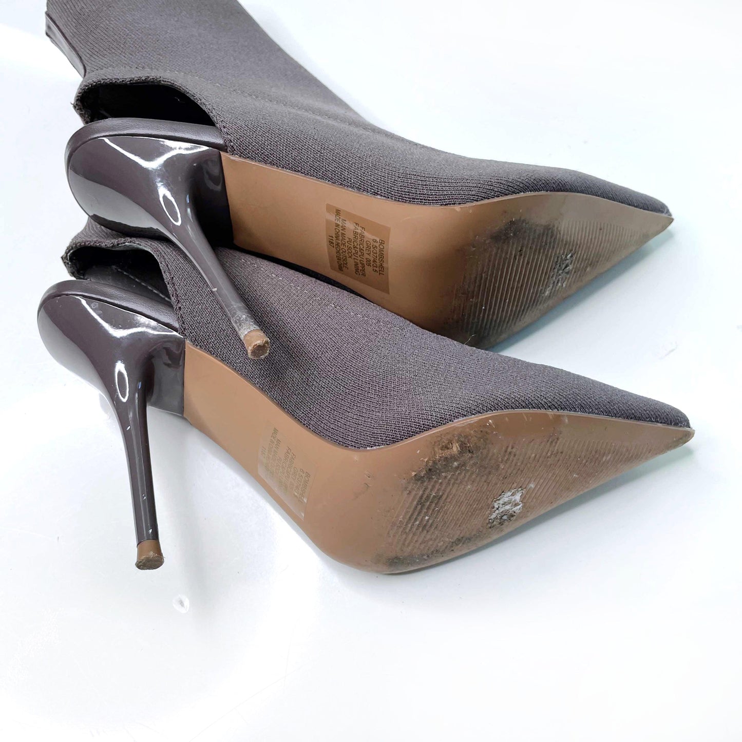 steve madden grey bombshell sock booties - size 6.5