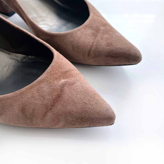 stuart weitzman suede pointed toe day heel - size 8