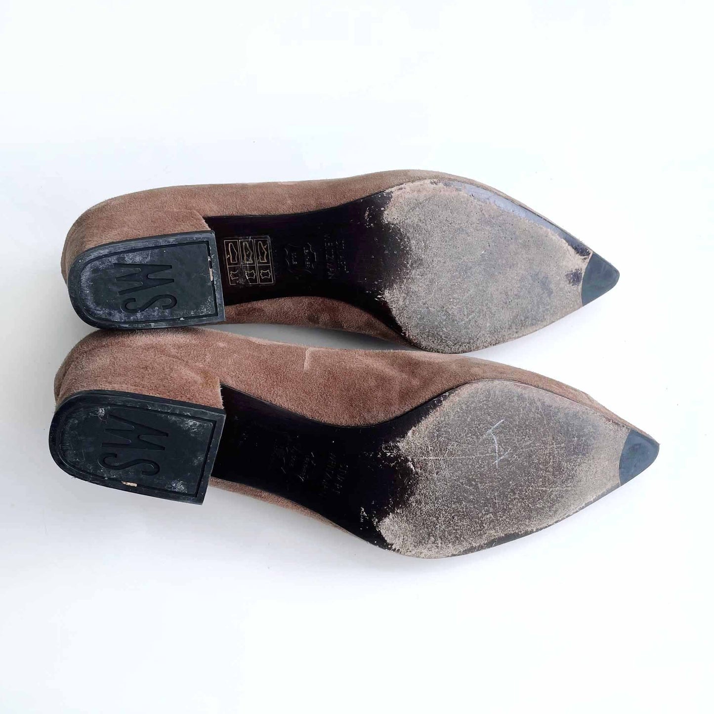 stuart weitzman suede pointed toe day heel - size 8