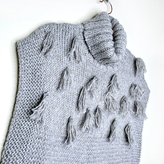 apiece apart inis fringe vest alpaca-wool sweater - size small