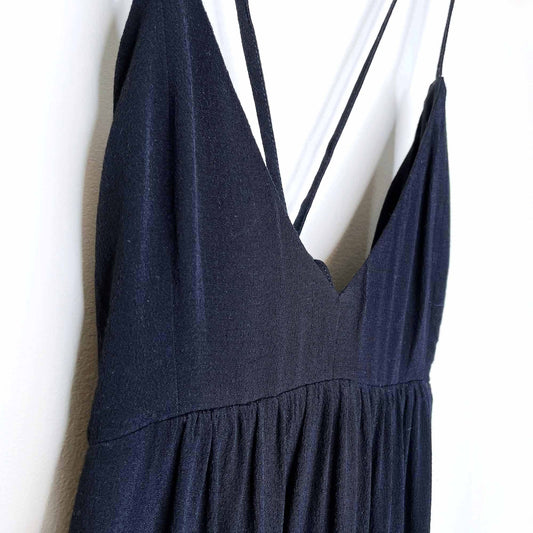 talula cosimo tie back crepe midi dress - size 4