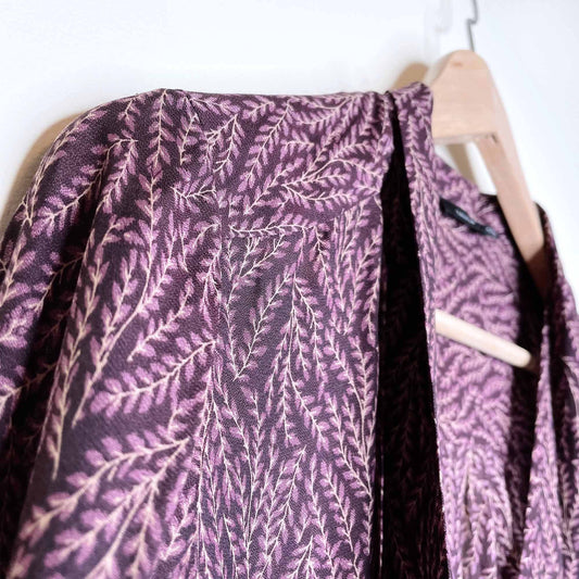 talula ivor vine tie neck long sleeve blouse - size xs