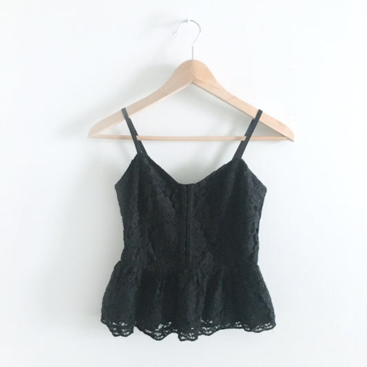 Talula black lace peplum bustier - size Medium
