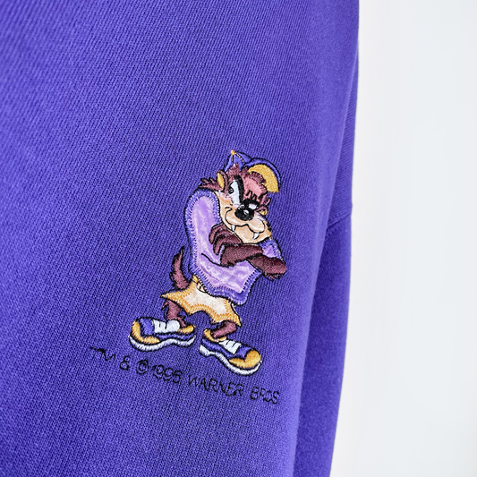 1996 warner bros hanes tasmanian devil sweatshirt - size xl