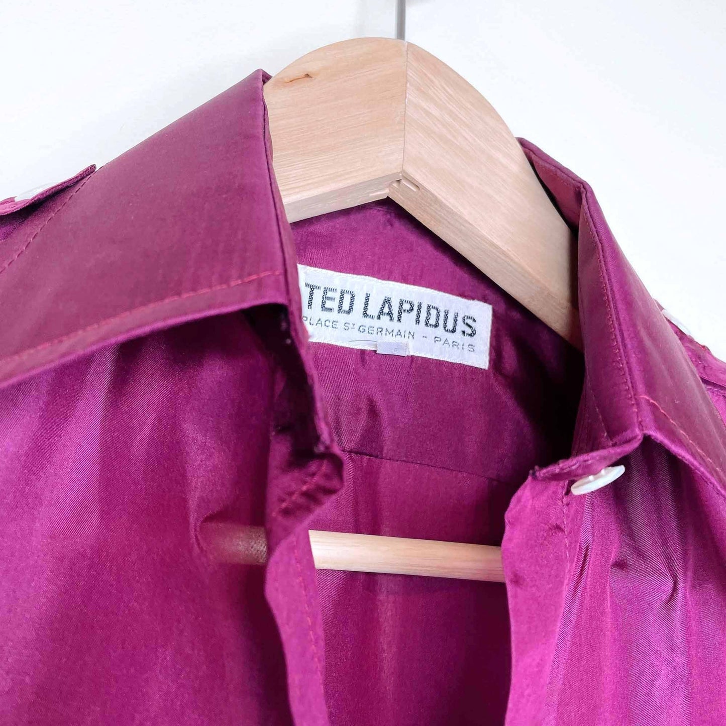 vintage 80's ted lapidus silk western button down shirt - size 40