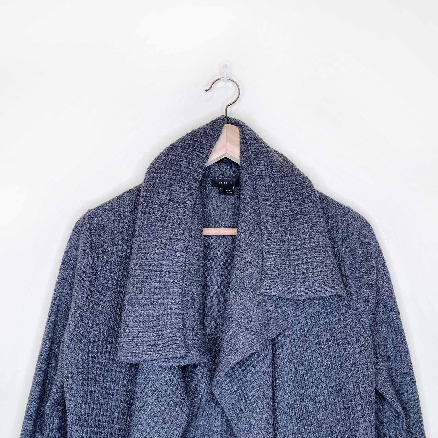 theory winxie cashmere waffle waterfall cardigan - size medium