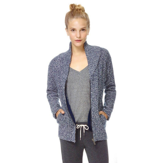 tna 100% wool shawl zip-up cardigan sweater - size xs