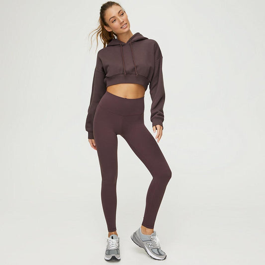 tna super cropped baby pink fleece hoodie - size xs