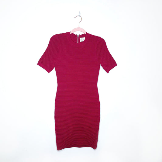 torn by ronny kobo red ribbed bodycon dress - size small