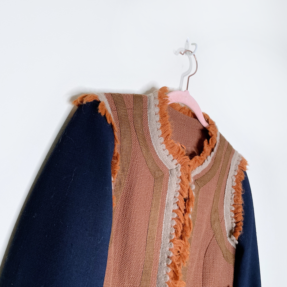 tory burch quincy fringe spanish style jacket - size 2