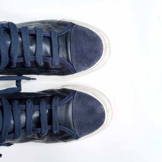 tory burch high top fold over leather sneakers - size 10