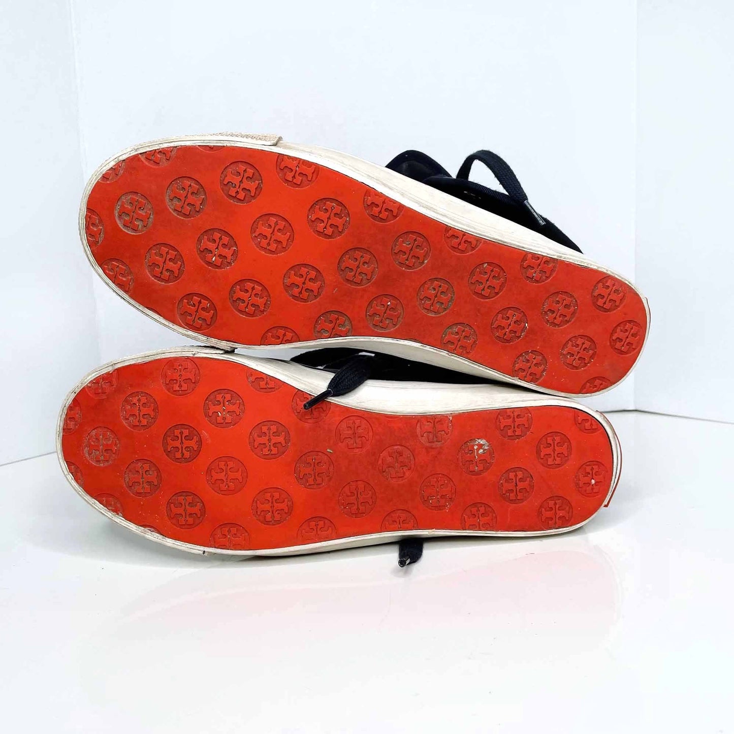 tory burch high top fold over leather sneakers - size 10